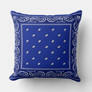 Bandana L.A. Blue Throw Pillow