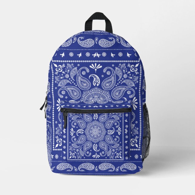 Bandana Pattern Design Printed Backpack (Front)