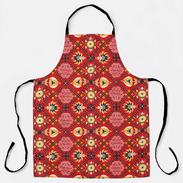 Bandana Print. Vintage seamless pattern with paisl Apron (Front)
