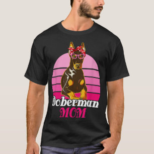 Bandana Sunglasses Doberman Mom Funny Dog Lover T-Shirt