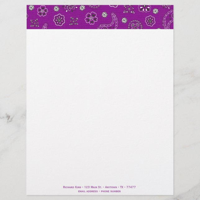 Bandanna Customisable Letterhead Template (Front)