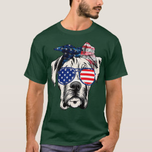 Bandanna Cute Boxer American USA 4th Of July T-Shirt