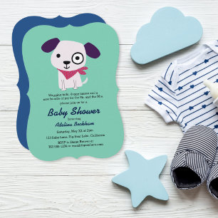 Bandanna Doggy Baby Shower Invitations