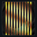 Bandanna gold and black stripes.<br><div class="desc">Bandanna adorned with gold and black stripes...  and a hint of green.</div>