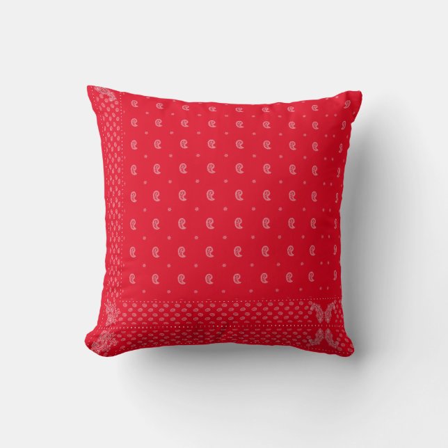 Bandanna Paisley Pillow - Pick your colour (Front)