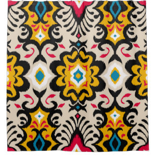 Bandanna Paisley: Vintage Silk Scarf Print Shower Curtain