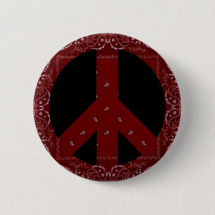 Bandanna Peace Sign 6 Cm Round Badge