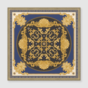 Bandanna Print: Black Blue Gold.