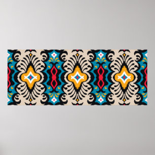 Bandanna Print. seamless pattern with paisley orna Poster