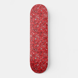 Bandanna Red Paisley  Skateboard