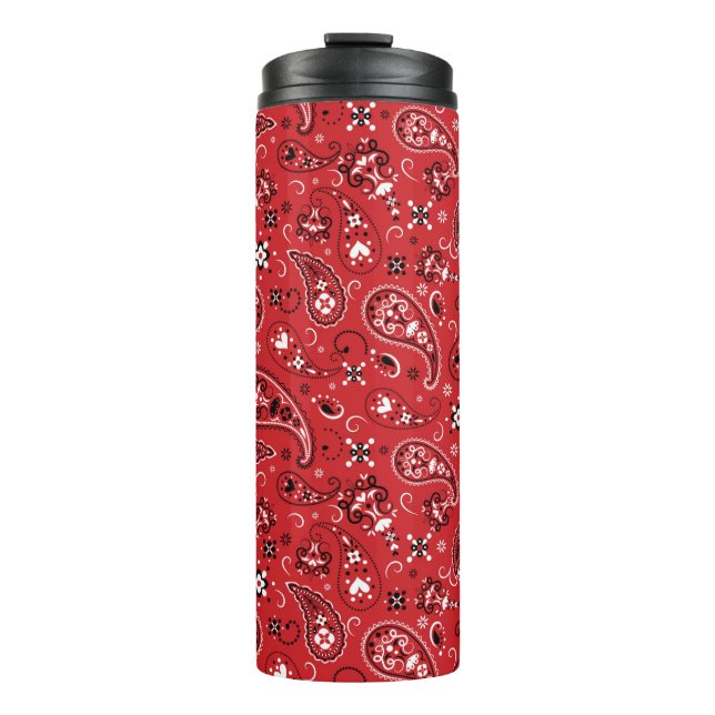 Bandanna Red Paisley  Thermal Tumbler (Front)