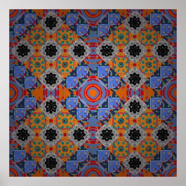 Bandanna shawl, tablecloth fabric design, silk nec poster (Front)