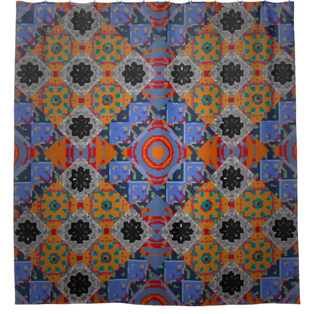 Bandanna shawl, tablecloth fabric design, silk nec shower curtain (Front)