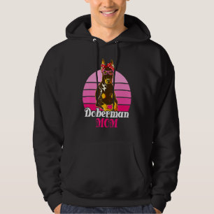 Bandanna Sunglasses Doberman Mum Mother's Day Dog Hoodie