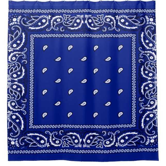 Bandanna True Blue Shower Curtain  (Front)