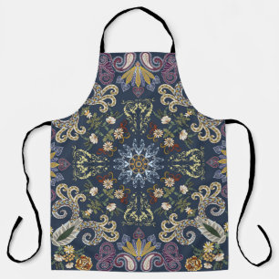 Bandanna with colourful paisley seamless pattern apron