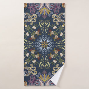 Bandanna with colourful paisley seamless pattern bath towel