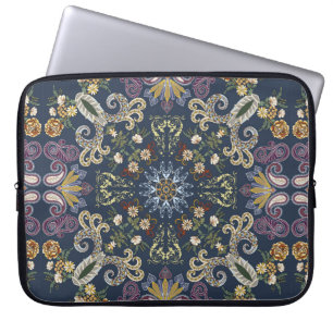 Bandanna with colourful paisley seamless pattern laptop sleeve