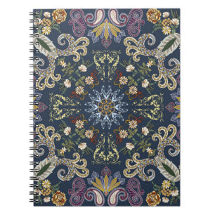 Bandanna with colourful paisley seamless pattern notebook