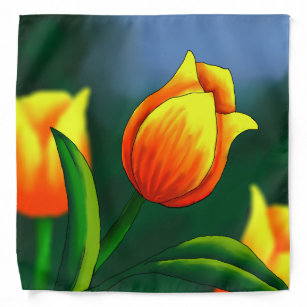 bandanna with tulips