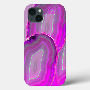 Banded Agate, Magenta Tint, Polished iPhone 13 Case