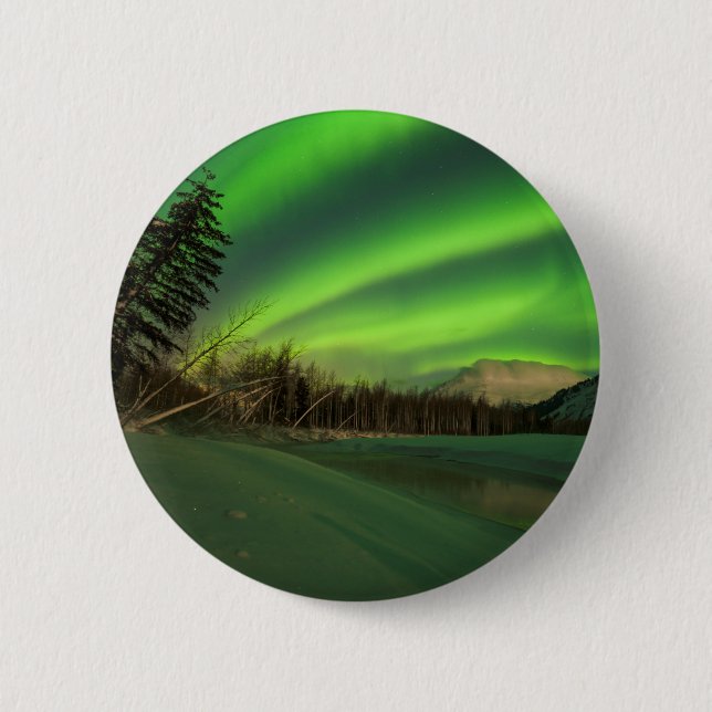 Banded Aurora 6 Cm Round Badge (Front)