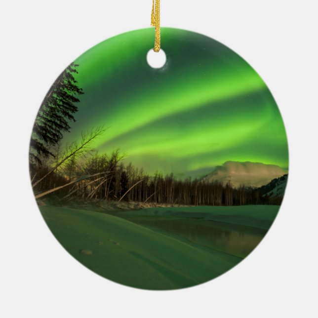 Banded Aurora Ceramic Ornament (Back)