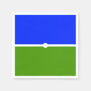 Banded Royal Blue Green Two Tone Colour Blocks Napkin