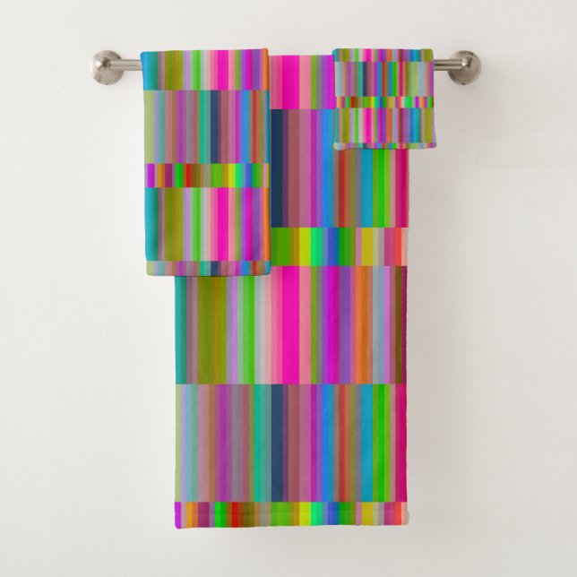 Banded Stripes Bath Towel Set (Insitu)