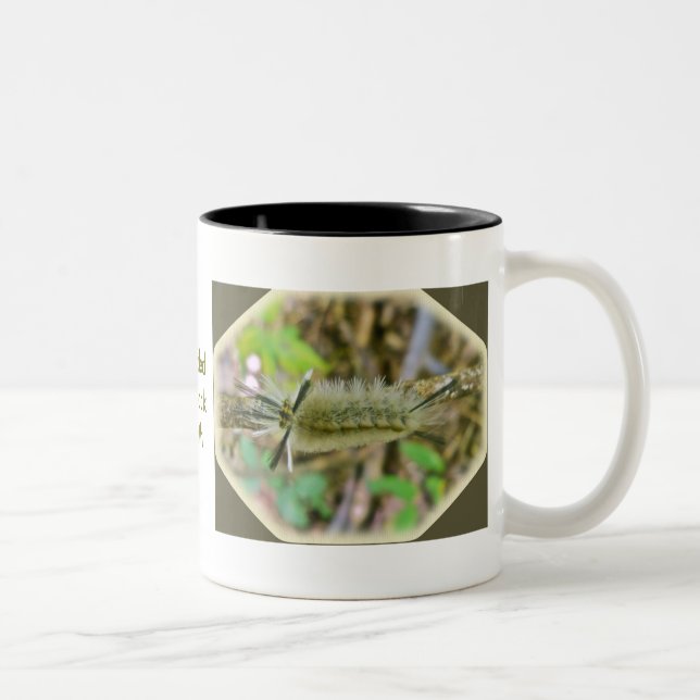Banded Tussock Moth Caterpillar Two-Tone Coffee Mug (Right)