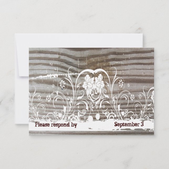 Banded Wood rsvp with envelopes Card (Front)
