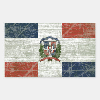 BANDEIRA DA REPÚBLICA DOMINICANA RECTANGULAR STICKER