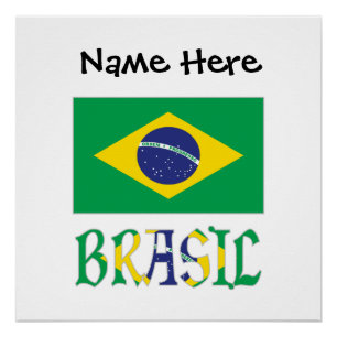 Bandeira do Brasil e Brasil Personalised Poster
