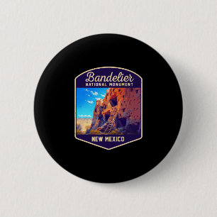 Bandelier national monument new mexico hiking 6 cm round badge