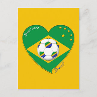 Bandera de BRASIL FÚTBOL de campeones del mundo Postcard