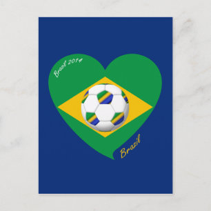 Bandera de BRAZIL FÚTBOL equipo nacional 2014 Postcard