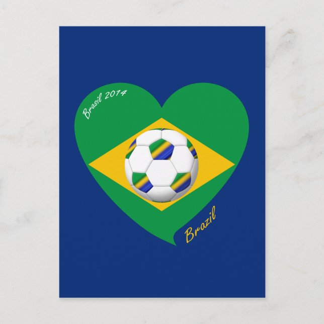 Bandera de BRAZIL FÚTBOL equipo nacional 2014 Postcard (Front)