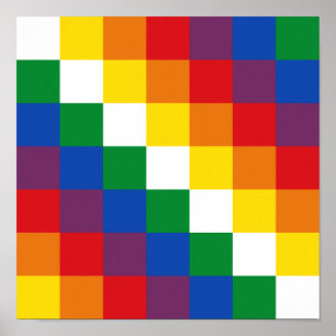 Bandera de la Wiphala Andes Qulla Suyu Flag Poster