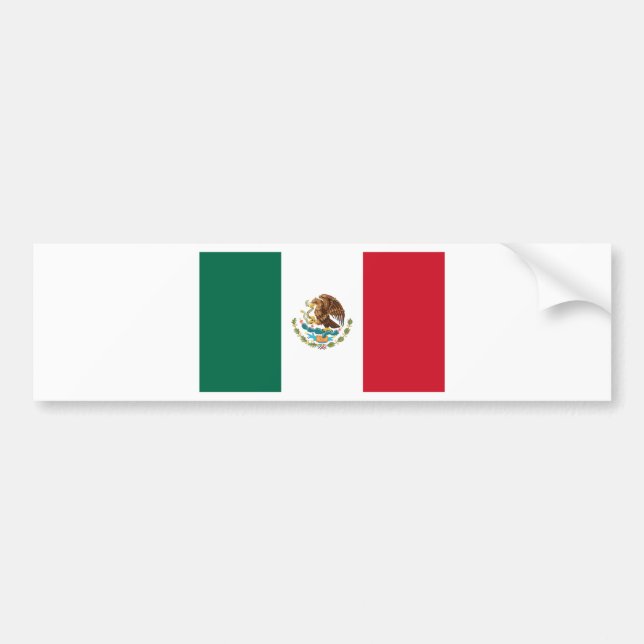 Bandera de México - Flag of Mexico - Mexican Flag Bumper Sticker (Front)