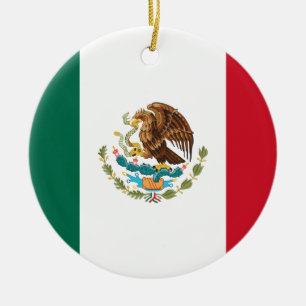 Bandera de México - Flag of Mexico - Mexican Flag Ceramic Ornament