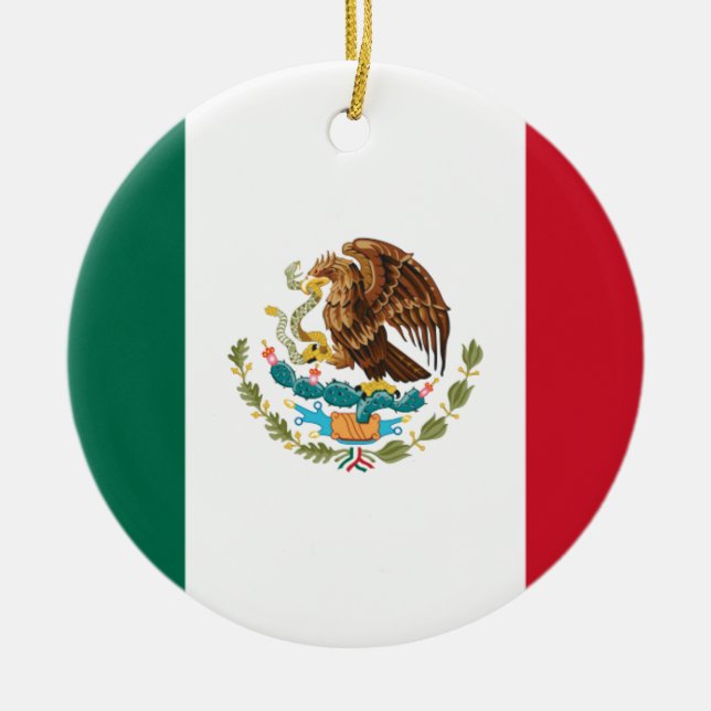 Bandera de México - Flag of Mexico - Mexican Flag Ceramic Ornament (Front)