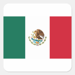 Bandera de México - Flag of Mexico - Mexican Flag Square Sticker