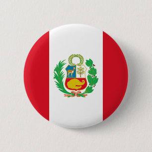 Bandera del Perú - Flag of Peru 6 Cm Round Badge