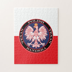 Bandera Round Polish Texan Jigsaw Puzzle