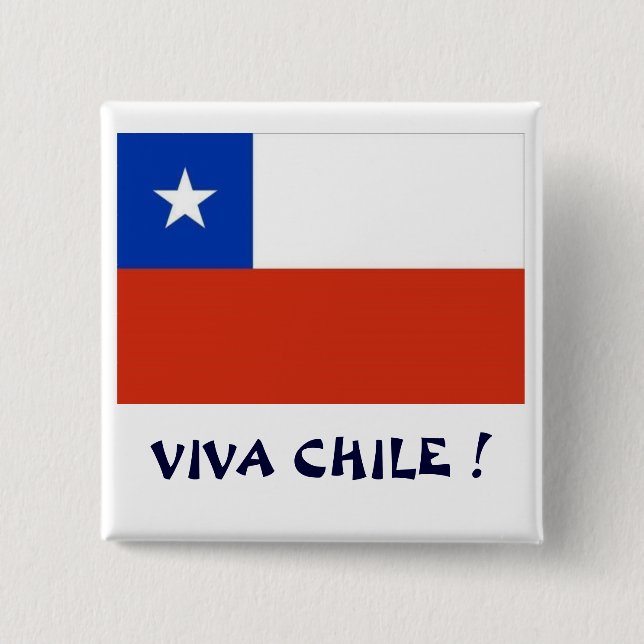 Bandera Viva Chile I 15 Cm Square Badge (Front)