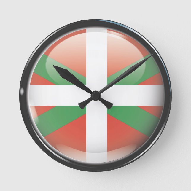 Bandera y escudo of Euskadi Round Clock (Front)