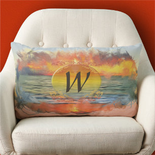 Banderas Bay Sunset 1738 Lumbar Cushion