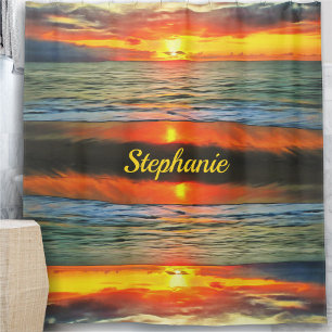 Banderas Bay Sunset 1738 Shower Curtain