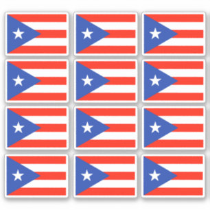 Banderas Boricua Puerto Rican Flag 6"x6" Stickers