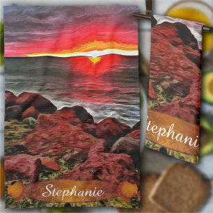 Banderas Rocky Sunset 914 Tea Towel